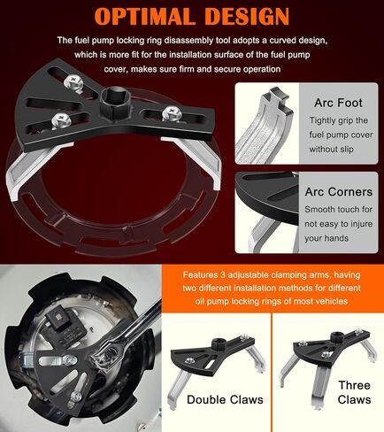 Universal Fuel Pump Removal Tool, 5.31" to 7.17" Adjustable Fuel Pump Lock Ring Tool, Fuel Tank Lock Ring Removal & Installer Tool, Car Fuel Lid Tank Cover Collar Ring Spanner, Fuel Tank Repair Tool in Saudi Arabia