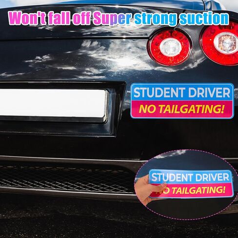 3pcs Student Driver Car Magnets, 3 Styles High Reflective Beginner Driver Safety Signs Cute Magnetic New Learner Drivers Bumper Sticker Novice Rookie Safety Attention Sign for Car Decorations in Saudi Arabia