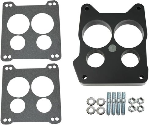1" Phenolic Carburetor Spacer, Quadrajet 4-BBL Hole Ported w/Gaskets & Hardware in Kuwait
