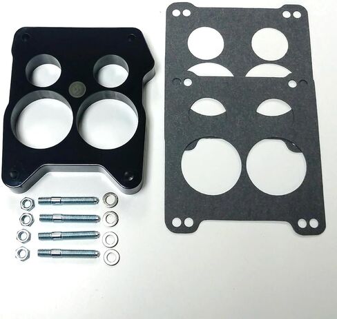 1" Phenolic Carburetor Spacer, Quadrajet 4-BBL Hole Ported w/Gaskets & Hardware in Kuwait