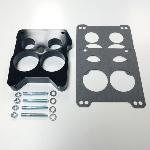 1" Phenolic Carburetor Spacer, Quadrajet 4-BBL Hole Ported w/Gaskets & Hardware in Kuwait