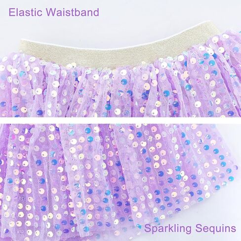 Toddler Girls Layered Tutus Skirt Sparkling Sequin Tulle Dance Skirts Birthday Fashion Clothes in Kuwait