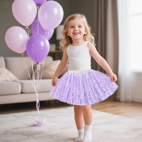 Toddler Girls Layered Tutus Skirt Sparkling Sequin Tulle Dance Skirts Birthday Fashion Clothes in Kuwait