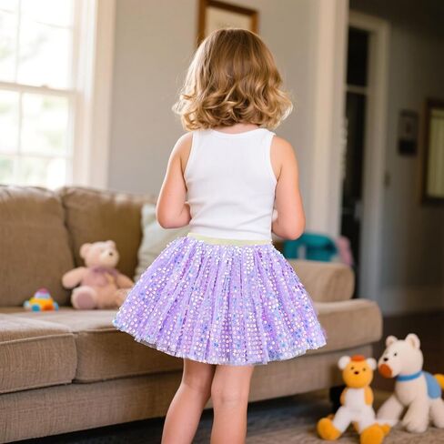 Toddler Girls Layered Tutus Skirt Sparkling Sequin Tulle Dance Skirts Birthday Fashion Clothes in Kuwait