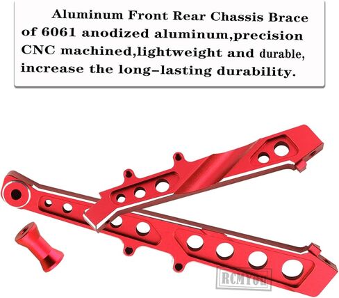 Aluminum Chassis Brace Upgrades Part for ARRMA 1/7 Felony 6S BLX/Infraction 6S BLX/Limitless Roller,Alloy Front Rear Chassis Brace Hop Ups,Replaces #ARA320511,Red in Kuwait