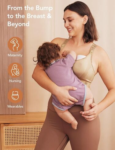 HOFISH Nursing Bras for Breastfeeding, Medium Support Nursing Sports Bra Wireless Comfort Maternity Bra in Saudi Arabia