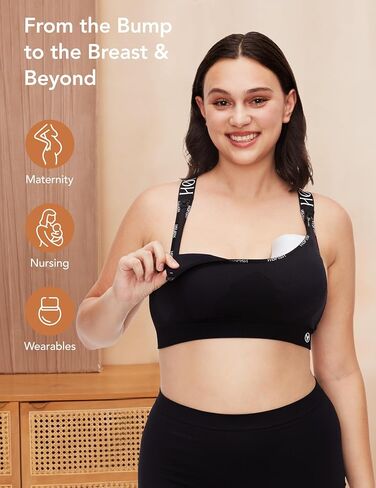 HOFISH Nursing Bras for Breastfeeding, Medium Support Nursing Sports Bra Wireless Comfort Maternity Bra in Saudi Arabia