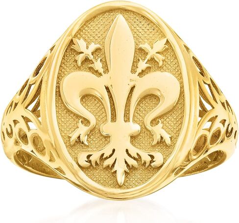Ross-Simons Italian 14kt Yellow Gold Fleur-De-Lis Signet Ring in Saudi Arabia