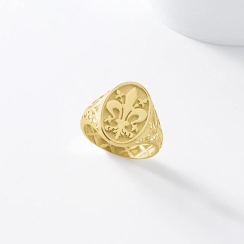 Ross-Simons Italian 14kt Yellow Gold Fleur-De-Lis Signet Ring in Saudi Arabia