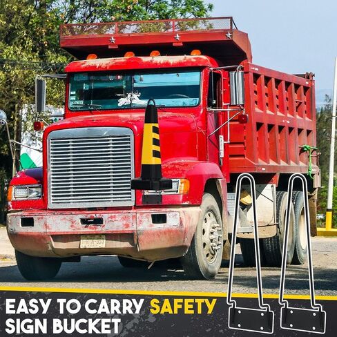 Suzile 2 Pcs Traffic Cone Holder for Truck Trailer Vertical Mount with Installation Screws and Pre Drilled Mounting Plate, Heavy Duty Metal, Corrosion Resistant, Black in Saudi Arabia