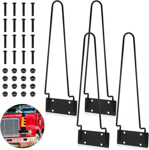 Suzile 2 Pcs Traffic Cone Holder for Truck Trailer Vertical Mount with Installation Screws and Pre Drilled Mounting Plate, Heavy Duty Metal, Corrosion Resistant, Black in Saudi Arabia