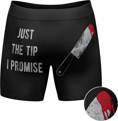 Crazy Dog T-Shirts Mens Just The Tip I Promise Boxer Briefs Funny Saying Halloween Gag Gift Graphic Underwear in Saudi Arabia