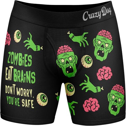 Mens Zombies Eat Brains Don't Worry You're Safe Boxer Briefs Funny Underwear for Guys in Saudi Arabia
