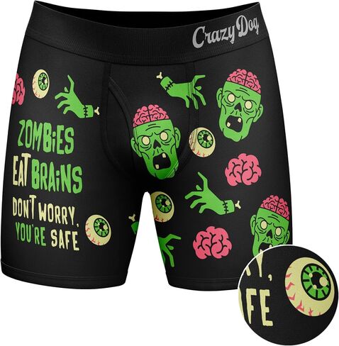 Mens Zombies Eat Brains Don't Worry You're Safe Boxer Briefs Funny Underwear for Guys in Saudi Arabia