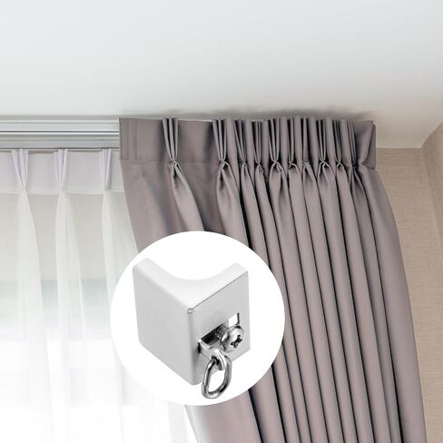 Zonon 8 Pcs End Caps for Curtain Track White Drapery Rail Hook Curtain Track End Stop for Window in Saudi Arabia