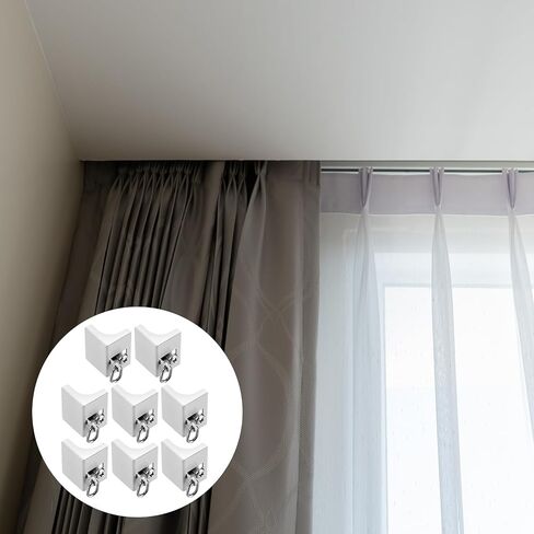 Zonon 8 Pcs End Caps for Curtain Track White Drapery Rail Hook Curtain Track End Stop for Window in Saudi Arabia