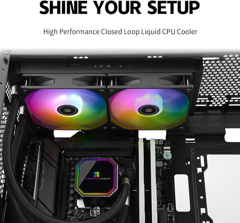 مبرد مياه Frozen Prism 240 White ARGB AIO، مبرد وحدة المعالجة المركزية السائل، نظام تبريد مياه بمراوح PWM 2 × 120 مم، سرعة عالية 1850 دورة في الدقيقة، متوافق مع AMD/AM4/AM5 وIntel LGA115X/1200/1366/20XX/1700 in Kuwait