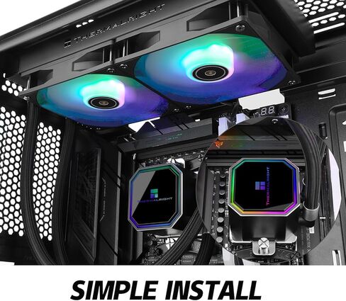 مبرد مياه Frozen Prism 240 White ARGB AIO، مبرد وحدة المعالجة المركزية السائل، نظام تبريد مياه بمراوح PWM 2 × 120 مم، سرعة عالية 1850 دورة في الدقيقة، متوافق مع AMD/AM4/AM5 وIntel LGA115X/1200/1366/20XX/1700 in Kuwait