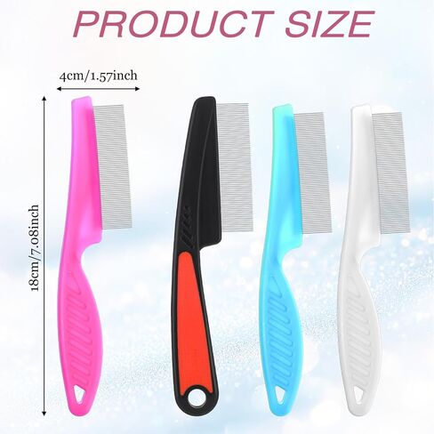 4 Pcs Stainless Steel Dandruffs Comb, Fine Tooth Psoriasis Comb Metal Lice Combs Dandruff Remover Scalp Combs for Dandruff, Lice, Thick, Dry, Curly Hair in Kuwait