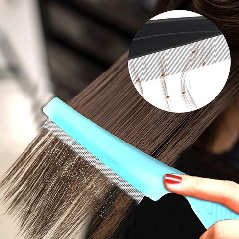 4 Pcs Stainless Steel Dandruffs Comb, Fine Tooth Psoriasis Comb Metal Lice Combs Dandruff Remover Scalp Combs for Dandruff, Lice, Thick, Dry, Curly Hair in Kuwait