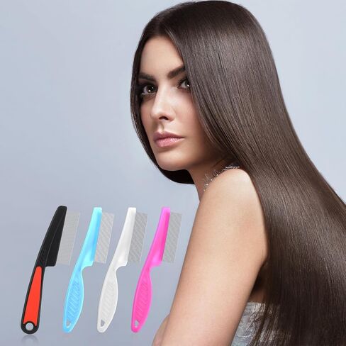 4 Pcs Stainless Steel Dandruffs Comb, Fine Tooth Psoriasis Comb Metal Lice Combs Dandruff Remover Scalp Combs for Dandruff, Lice, Thick, Dry, Curly Hair in Kuwait