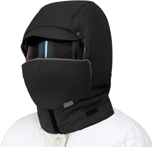4 in 1 Waterproof Ski Cap with Removeable Mask One-Piece Goggles Earflaps Cycling Winter Trapper Hat for Men Women in Saudi Arabia