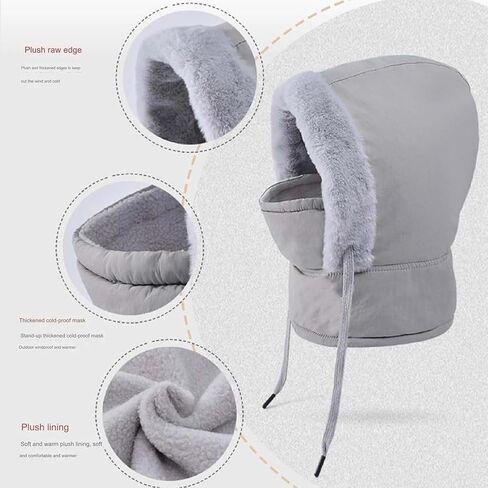 Women Men Winter Trappers Trooper Hat Windproof Hat 3in 1 Ear Protection Scarf Balaclava Winter Hats Ski Mask Ushanka in Saudi Arabia