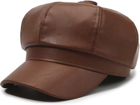 قبعة القبعات للنساء ، Pu Leather Plain 8 لوحة مثمن قبعة على الطراز البريطاني الفنان رسام كاب بويتر in Saudi Arabia