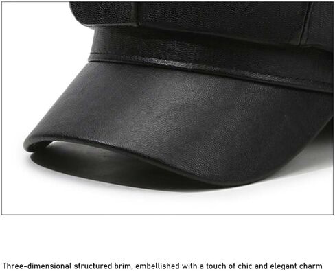 قبعة القبعات للنساء ، Pu Leather Plain 8 لوحة مثمن قبعة على الطراز البريطاني الفنان رسام كاب بويتر in Saudi Arabia