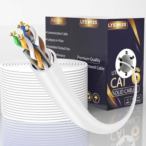 كابل إيثرنت Cat6 تمرير اختبار قناة 1000 قدم، كابل إيثرنت Cat6 1000 قدم 23AWG Solid CCA، كابل Cat6 550 ميجا هرتز 10 جيجا مع صندوق سحب سهل أزرق in Saudi Arabia