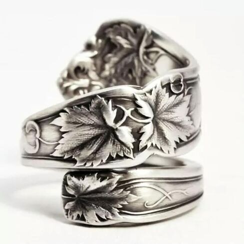 925 Silver Spoon Tiger Lily Ring Era Floral Open Rings-03#Lily Spoon Ring in Saudi Arabia