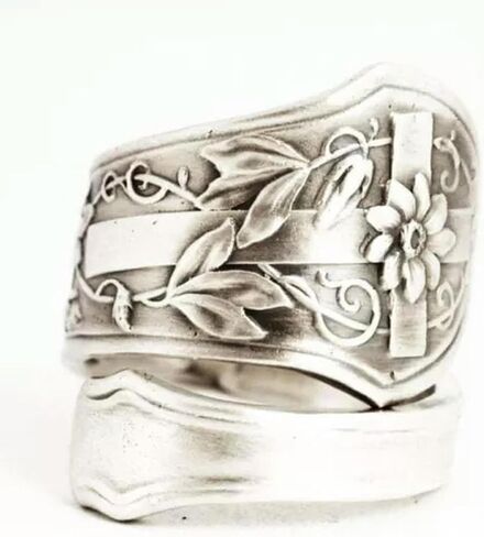 925 Silver Spoon Tiger Lily Ring Era Floral Open Rings-03#Lily Spoon Ring in Saudi Arabia
