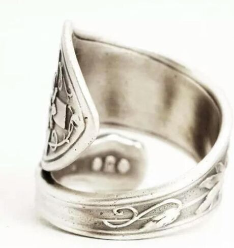 925 Silver Spoon Tiger Lily Ring Era Floral Open Rings-03#Lily Spoon Ring in Saudi Arabia