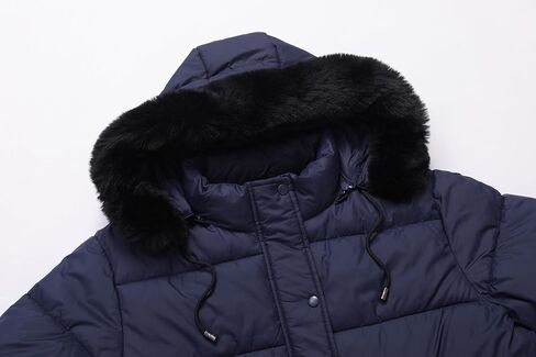 نساء زائد حجم معطف أسفل | مقاوم للماء ، مقاوم للرياح ، غطاء قابلة للفصل ، مبطن الفانيلا in Kuwait