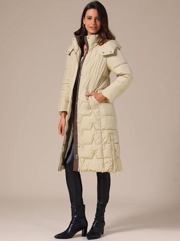 Allegra K Women's Long Puffer Jacket Thickened Warm Down Jacket Pockets Hooded Winter Coats in Saudi Arabia