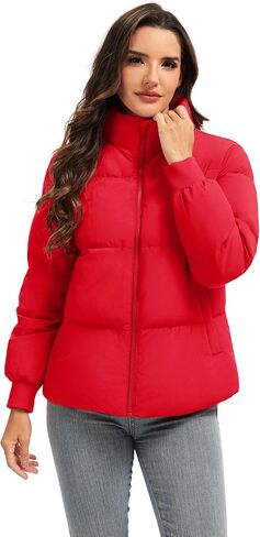 Yucolen Winter Winter Windproof Dark أسفل السترات الخفيفة ذات الوزن الخفيف المقاوم للمياه مبطنة مبطنة مع جيوب in Saudi Arabia