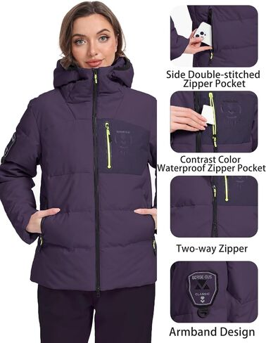 Women's Puffer Jacket Warm Winter Down Jacket Waterproof Hooded Parka Coats Thicken Insulated Outerwear in Saudi Arabia