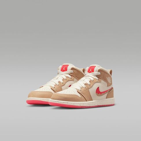 Air Jordan 1 Mid SE (PS) "Desert/Fusion Red Pale Ivory" in Saudi Arabia