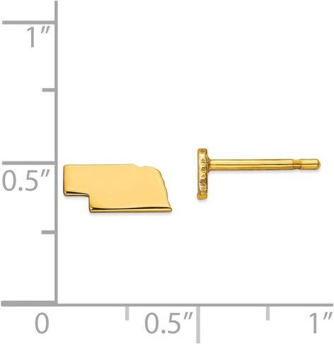 Solid 14KY NE Small State Earring in Saudi Arabia