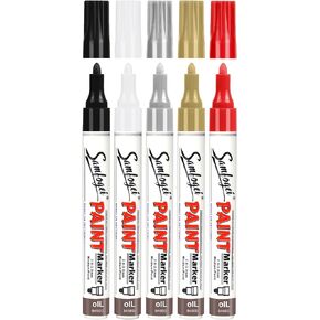 12 Colors Permanent Paint Pens,Medium Tip Oil-Based Paint Markers,Never Fade,Quick Drying and Waterproof Markers For Wood,Rock Painting,Metal,Plastic,Mugs,Glass And More