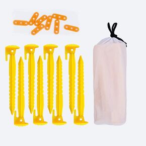 9 Inch Plastic Tent Stakes for Sand,Heavy Duty Tent Stakes for Beach Tent,for Canopy Tent with Wind Rope Buckle & Pouch,Ultimate Ground Stakes,Durable Tent Pegs for Outdoor & Garden Lawn-4Pack