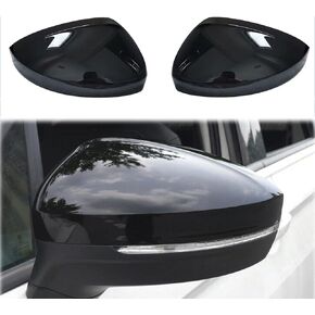 Rearview Side Wing Mirror Caps Cover For VW Tiguan Allspace L MK2 2017 2018 2019 2020 Replacement Matt Chrome (gloss black)