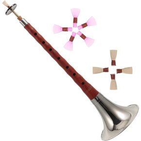 Chinese Traditional Trumpet Suona Horn Sandalwood Suona Instrument Ethnic Wind Instrument Beginner Use, Key of F