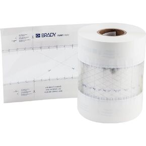 استنسل علامات الأرضية من Brady PaintStripe، خط مستمر، ارتفاع 0.25 بوصة، عرض 4 بوصة، طول 6000 بوصة، بولي بروبيلين، شفاف/أبيض - 148816