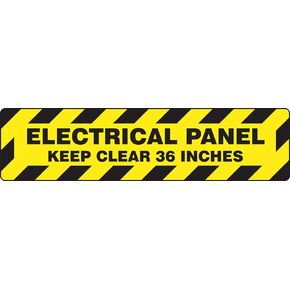 Accuform PSR277 Slip-Gard Adhesive Vinyl Step-Style Floor Sign, Legend "Electrical Panel Keep Clear 36 INCHES", 6" Length x 24" Width, Black on Yellow