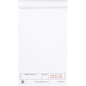 AmerCare Royal White Unlined Guest Check Paper Receipt Book, Carbonless Order Book, 1 Part Booked, Pack of 10 Server Notepad Books