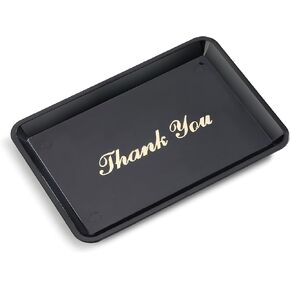 New Star Foodservice 26917 Tip Tray Restaurant Guest Check Bill Holder, 4.5 by 6.5-Inch, Black with Gold Imprint, Set of 12