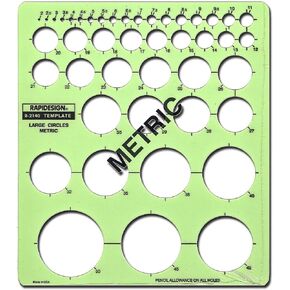 Rapidesign Metric Large Circles Template, 1 Each (R2140)