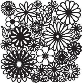 Crafters Workshop TCW-157 Templates 12-Inch by 12-Inch, Flower Frenzy