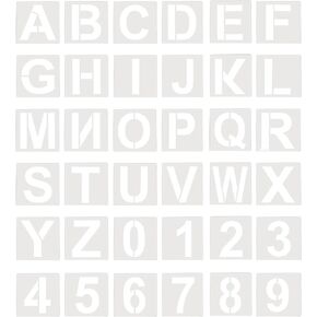 Honbay 36PCS Plastic Alphabet Letter Stencils Number Templates Art Craft Stencils for Wood Wall Fabric Rock Chalkboard (3 Inch)